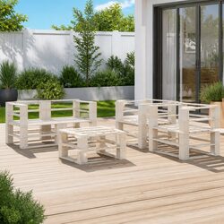 Concise and Confident: 5 Piece White Outdoor Lounge Set