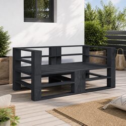 Concise Grey Pallet Sofa for Outdoor Areas