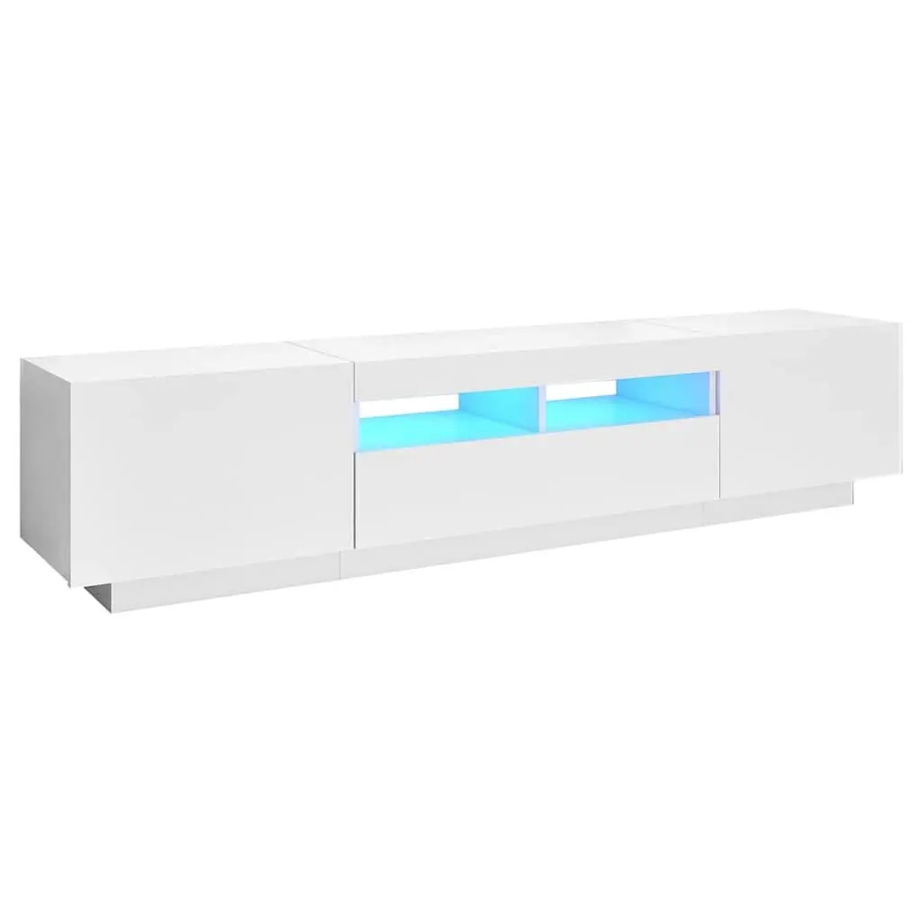 TV Cabinet with RGB LED Lights White 180x35x40 cm Media Storage Unit