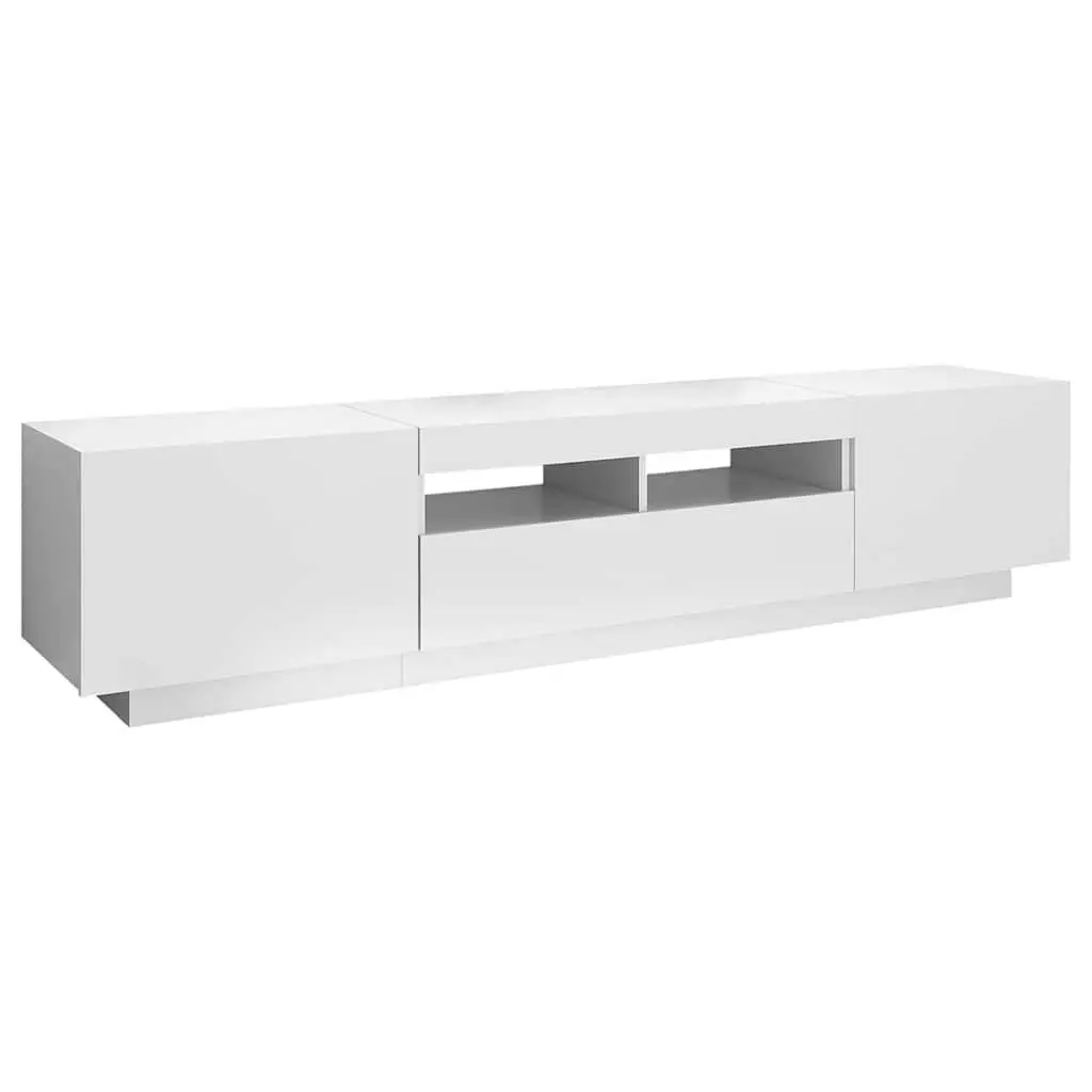 TV Cabinet with RGB LED Lights White 180x35x40 cm Media Storage Unit