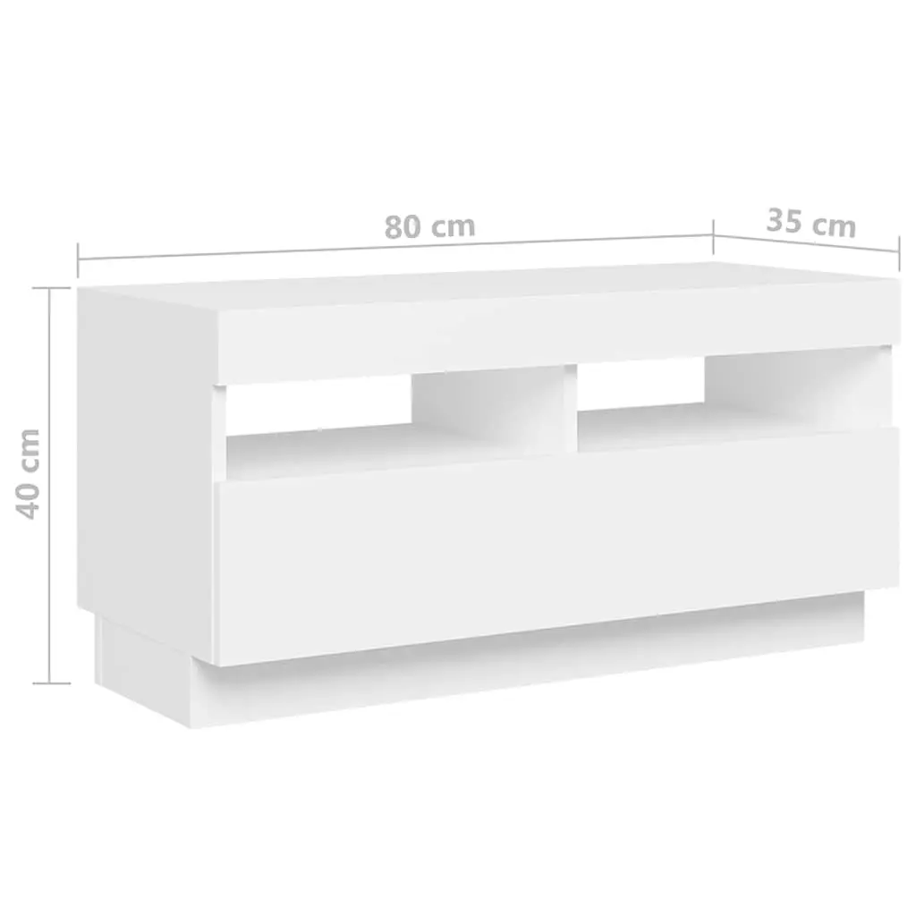 TV Cabinet with RGB LED Lights White 180x35x40 cm Media Storage Unit