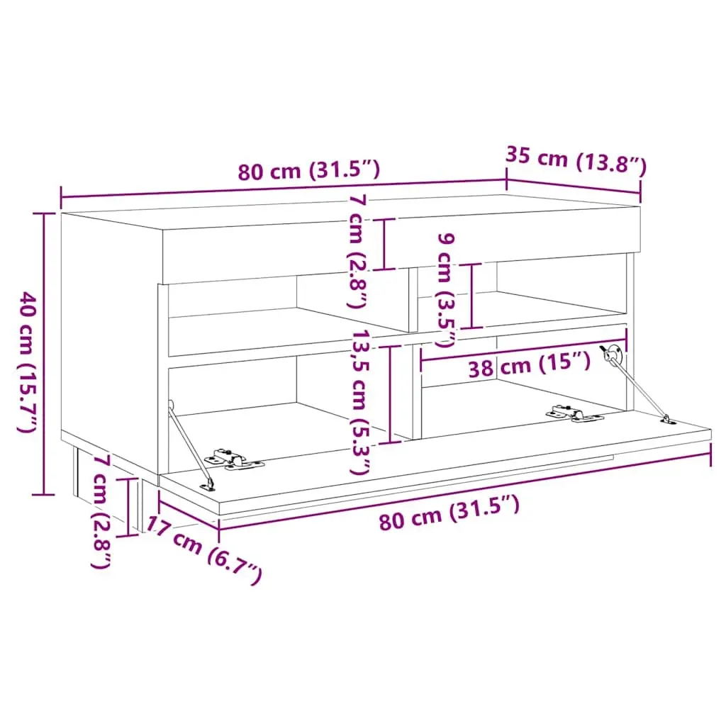 TV Cabinet with RGB LED Lights