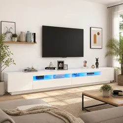 300cm White TV Cabinet: Sleek and Functional Design