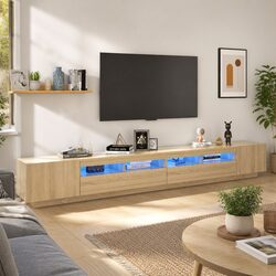 Concise Brown Media Unit with RGB LED Lights