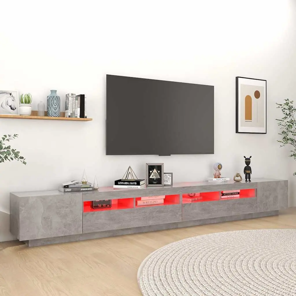 Grey TV Cabinet with Integrated LED Lighting