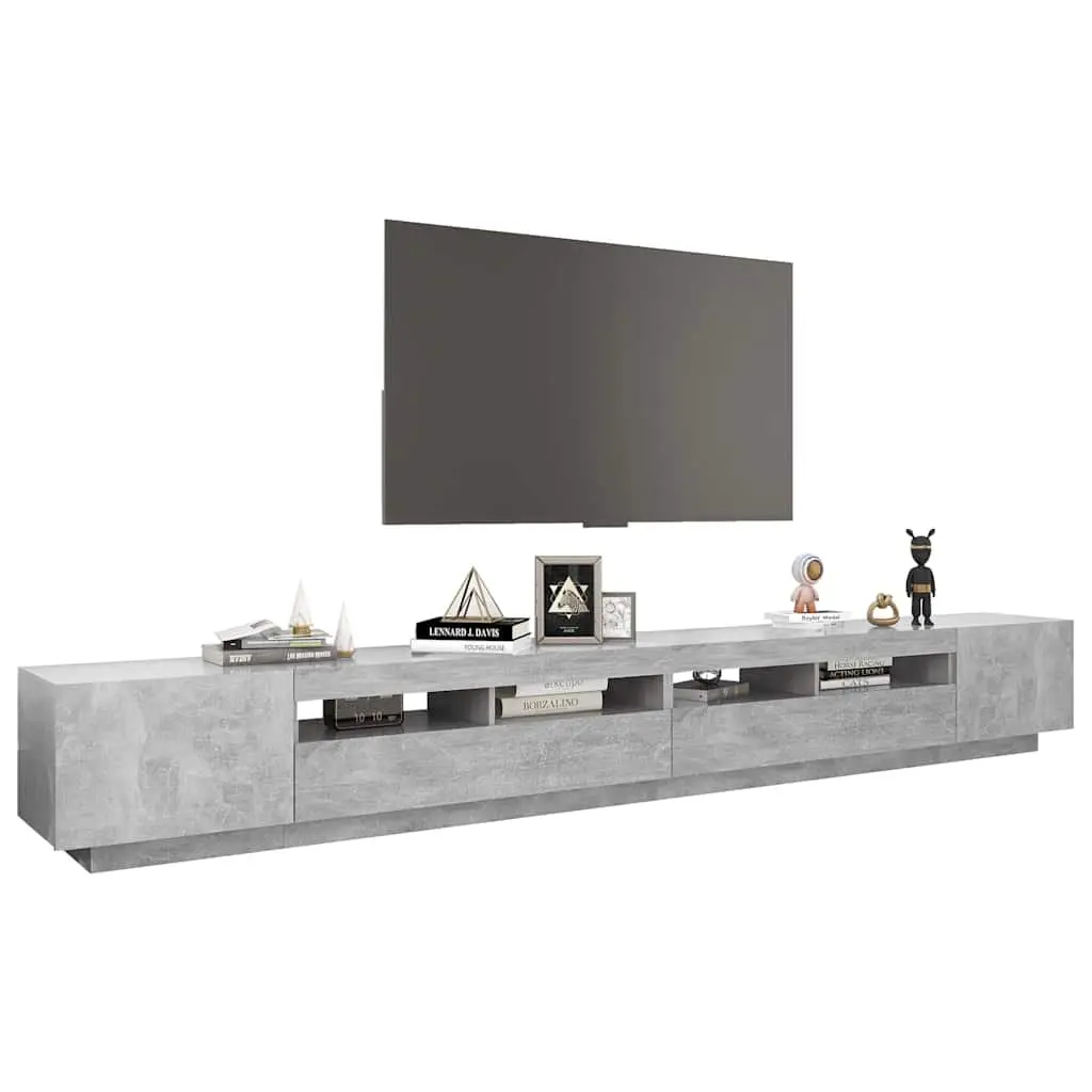 Grey TV Cabinet with Integrated LED Lighting