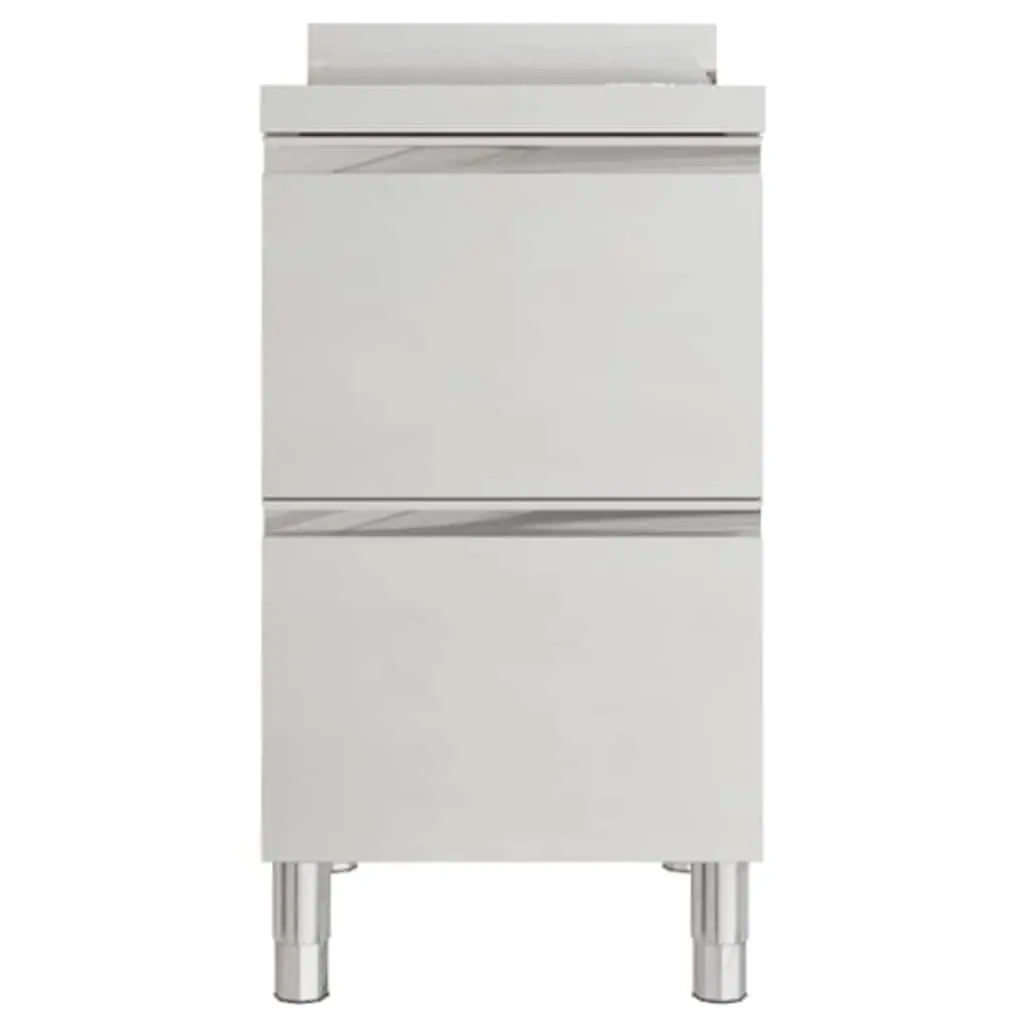 Stainless Steel Kitchen Storage Cabinet 50x60x96cm with 2 Drawers and Backsplash for Organized Commercial Use