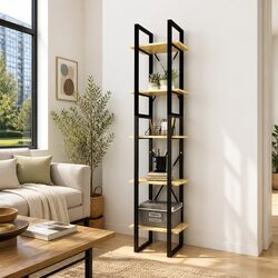 Compact 5-Tier Bookshelf for Stylish Organization