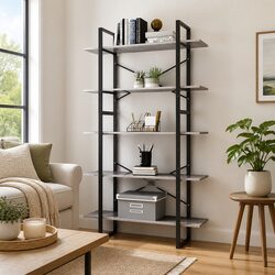 5-Tier Book Cabinet in Concrete Grey