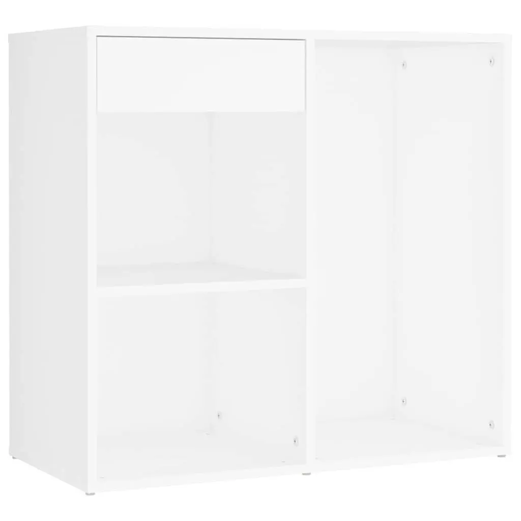 LED Dressing Table White with 2 Storage Cabinets and Adjustable Light Modes