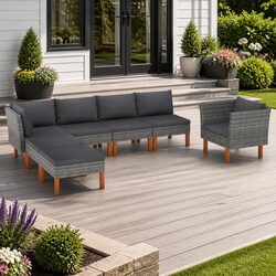 7-Piece Garden Lounge Set in Grey – Stylish and Durable