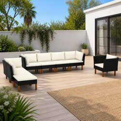 Concise 8-Piece Outdoor Lounge Set: Comfort Meets Durability
