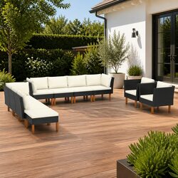 Compact 10 Piece Outdoor Lounge Set with Strong Build