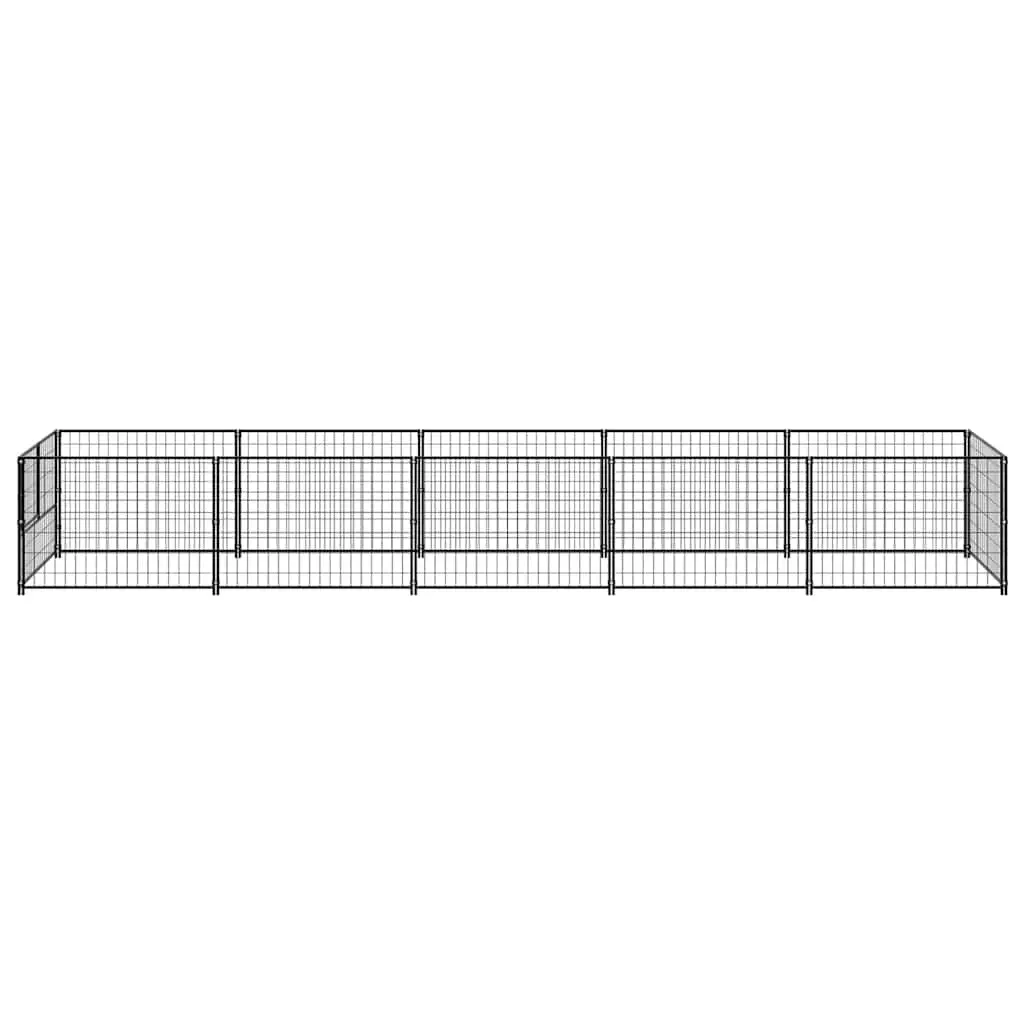 Dog Kennel Black 5 m² Steel Wire Mesh Outdoor Enclosure Play Area