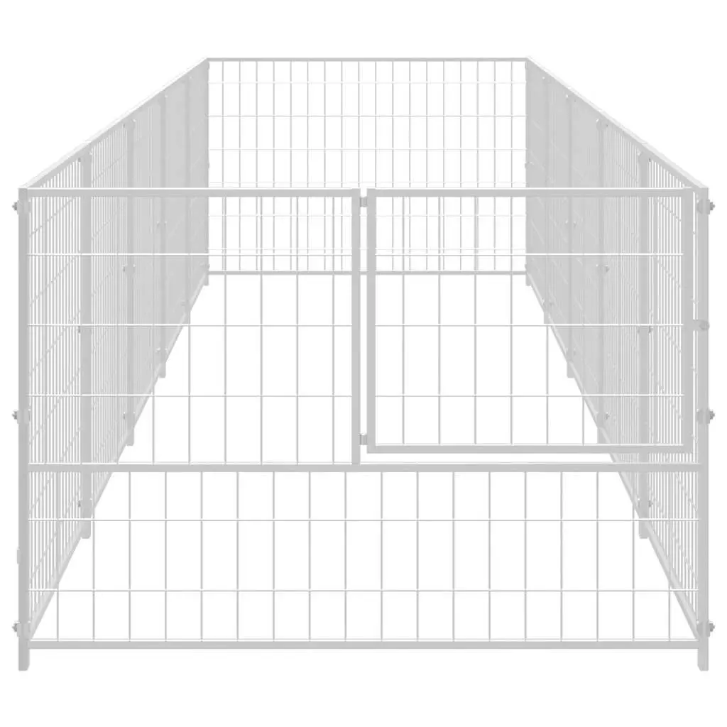 Dog Kennel Silver 5m² Outdoor Steel Wire Mesh Enclosure Exercise Playpen