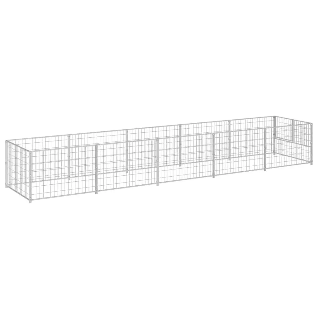 Dog Kennel Silver 5m² Outdoor Steel Wire Mesh Enclosure Exercise Playpen