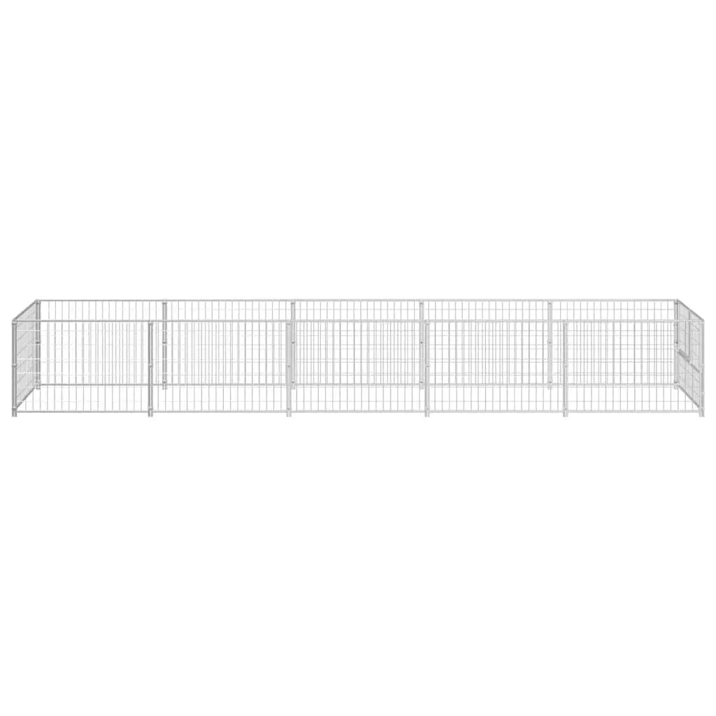 Dog Kennel Silver 5m² Outdoor Steel Wire Mesh Enclosure Exercise Playpen