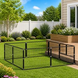 Compact and Reliable Black Outdoor Dog Kennel, 4m²