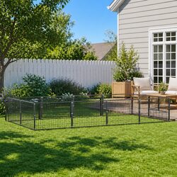 Dog Kennel 8 m² Outdoor Pet Enclosure Steel Wire Mesh Run Lockable Door
