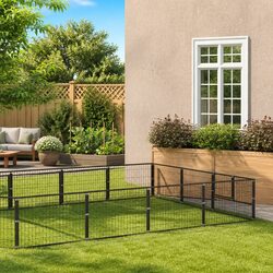 Outdoor Dog Kennel with Steel Mesh for Security