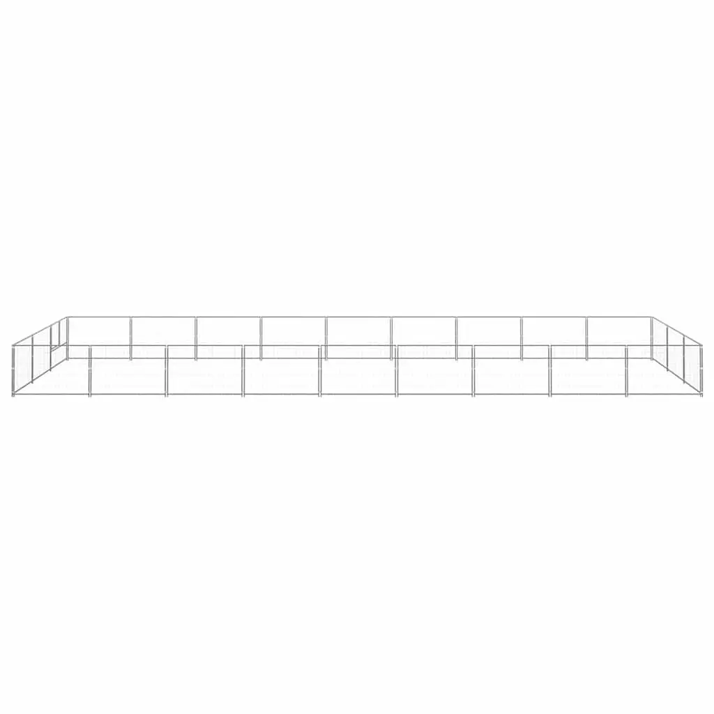 Dog Kennel Silver 27 m² Steel Wire Mesh Outdoor Play Enclosure Exercise Cage