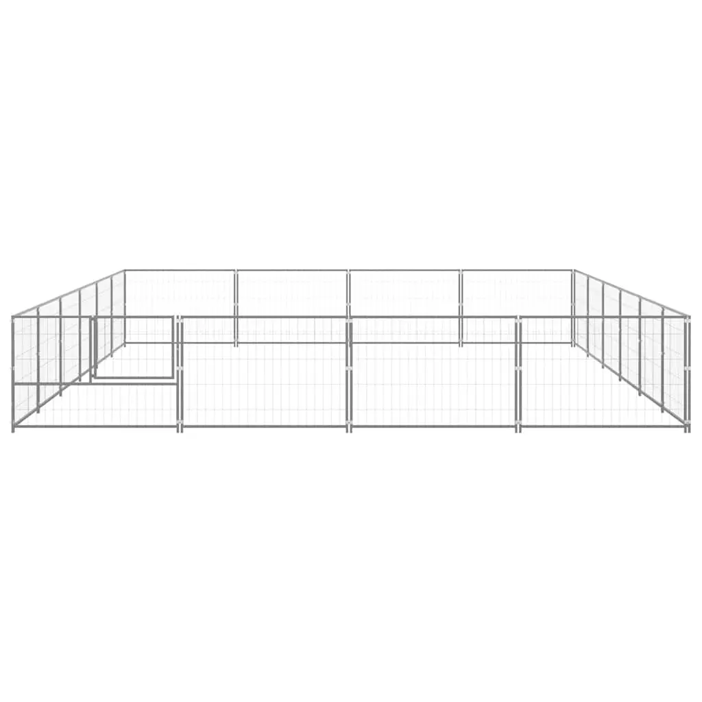 Dog Kennel Silver Large Steel Wire Mesh Outdoor Play Pen Cage