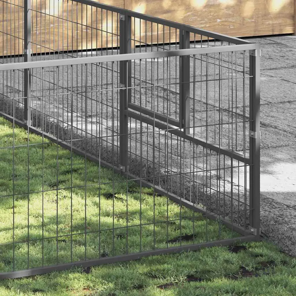 Dog Kennel Silver 32m² Steel Wire Mesh Outdoor Exercise Pen