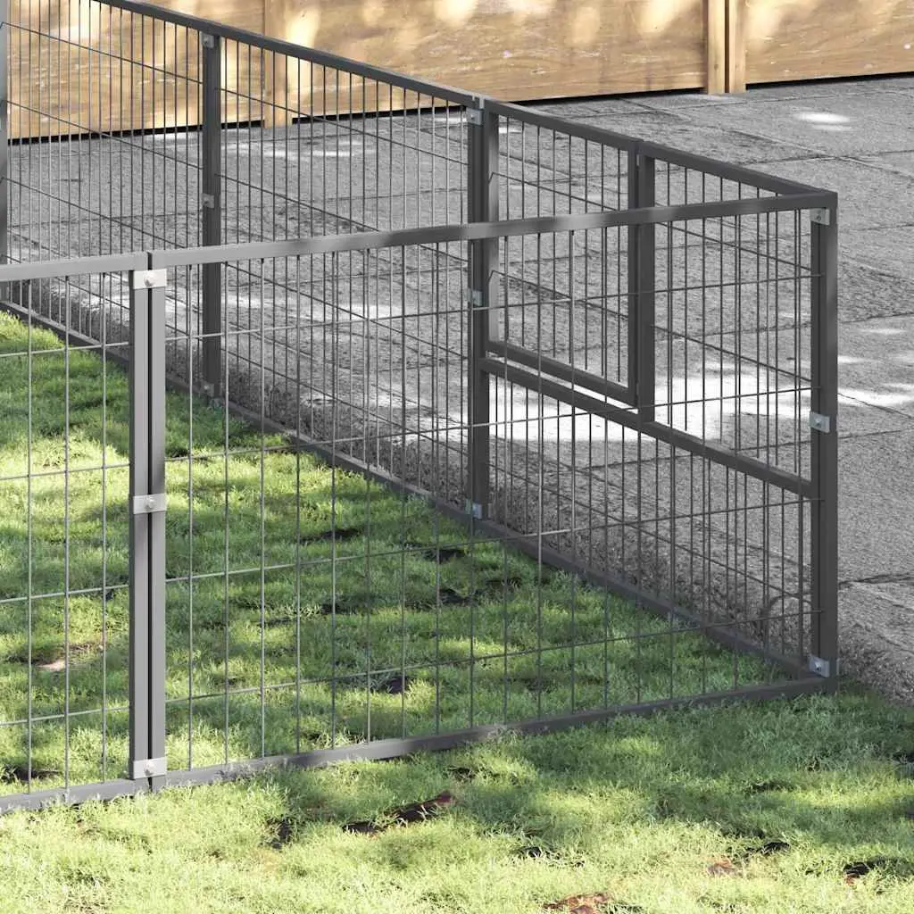 Dog Kennel Silver Large Steel Wire Mesh Outdoor Enclosure