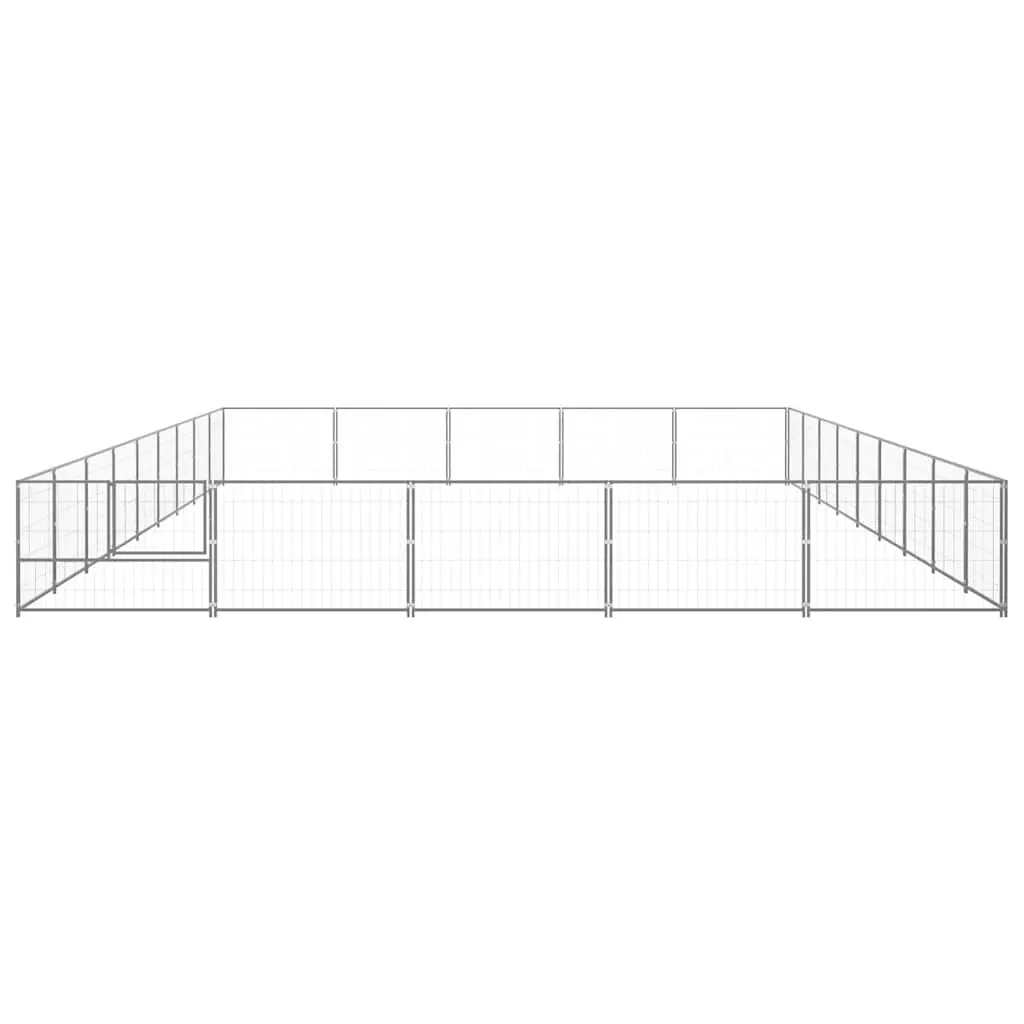 Dog Kennel Silver Large Steel Wire Mesh Outdoor Enclosure