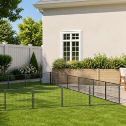 Dog Kennel Outdoor Pet Enclosure Steel Wire Mesh Exercise Run Playpen Large