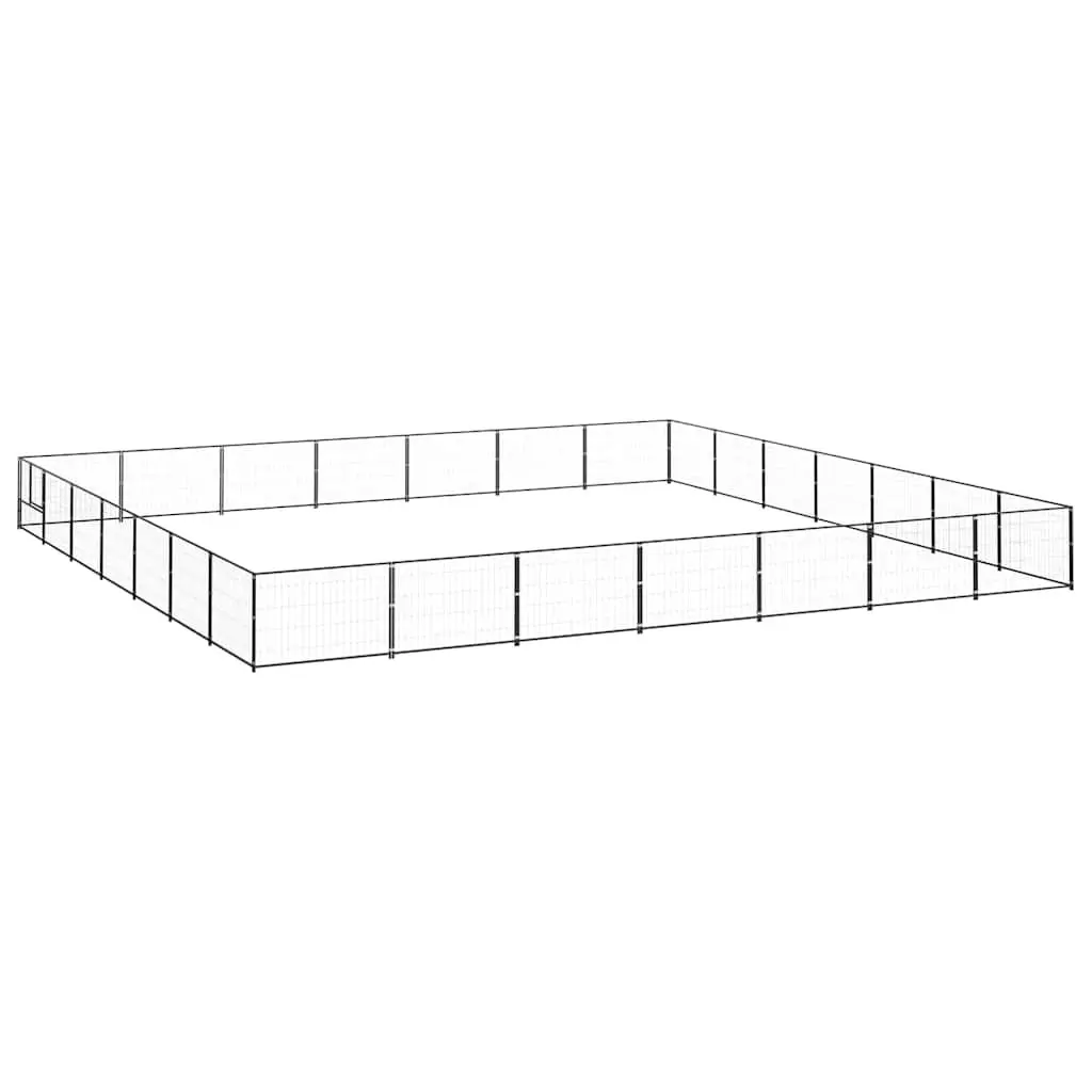 Dog Kennel Black Large Outdoor Steel Wire Mesh Exercise Run Playpen