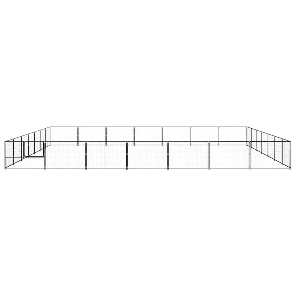 Dog Kennel Black Large Outdoor Steel Wire Mesh Exercise Run Playpen