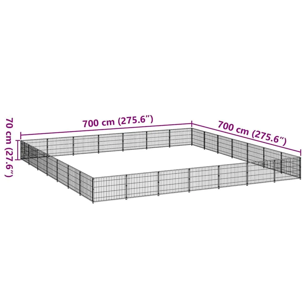 Dog Kennel Black Large Outdoor Steel Wire Mesh Exercise Run Playpen