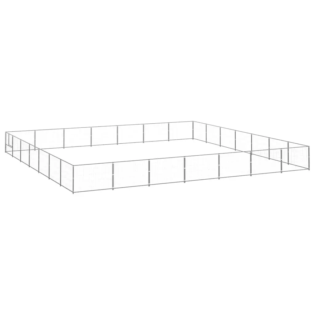 Dog Kennel Silver Large Steel Wire Mesh Outdoor Exercise Cage Enclosure Play Pen
