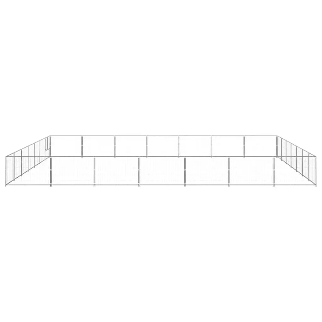Dog Kennel Silver Large Steel Wire Mesh Outdoor Exercise Cage Enclosure Play Pen