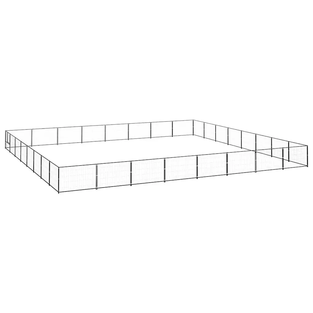 Dog Kennel Black Steel Mesh Wire Cage Outdoor Enclosure Large Exercise Play Area