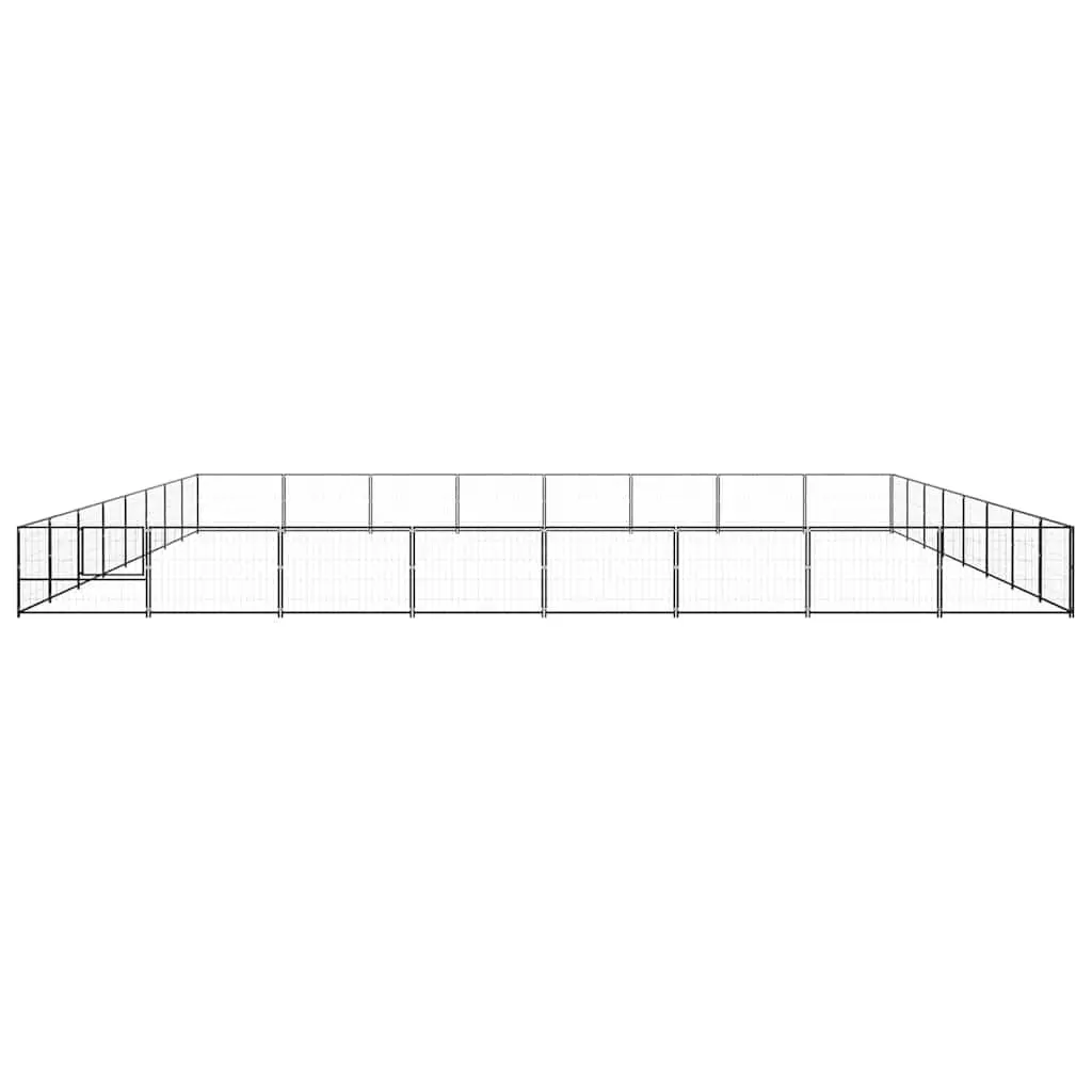 Dog Kennel Black Steel Mesh Wire Cage Outdoor Enclosure Large Exercise Play Area