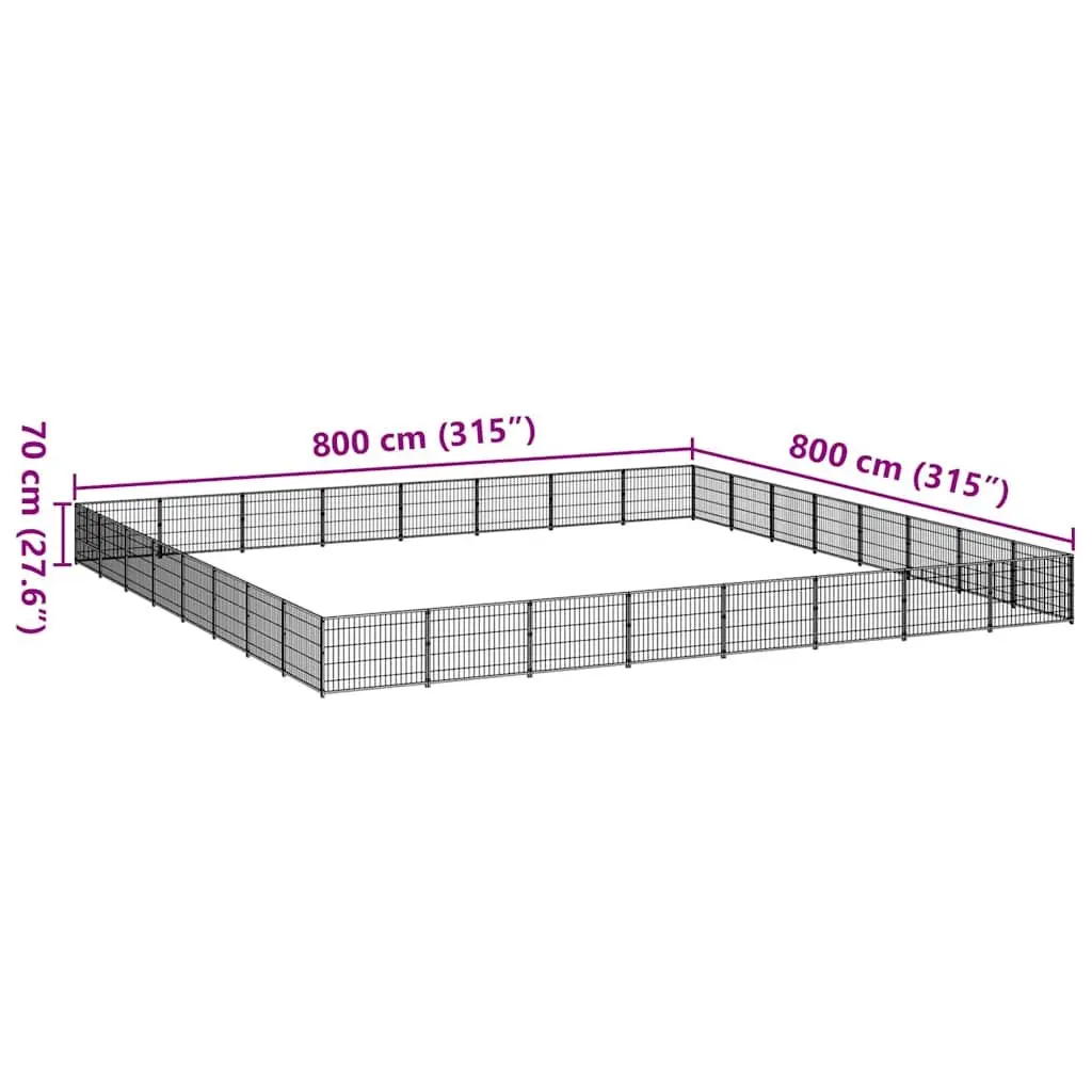 Dog Kennel Black Steel Mesh Wire Cage Outdoor Enclosure Large Exercise Play Area
