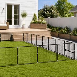 Compact Outdoor Dog Kennel for Exercise and Safety