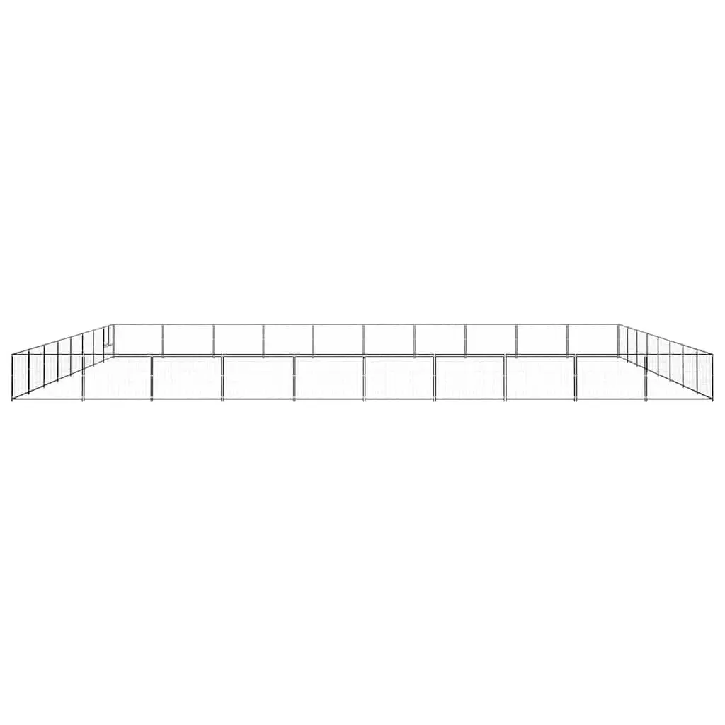Dog Kennel Black Steel Outdoor Pet Enclosure Exercise Play Area