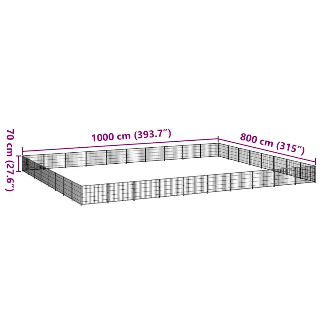Dog Kennel Silver Large Steel Wire Mesh Outdoor Exercise Space Lockable