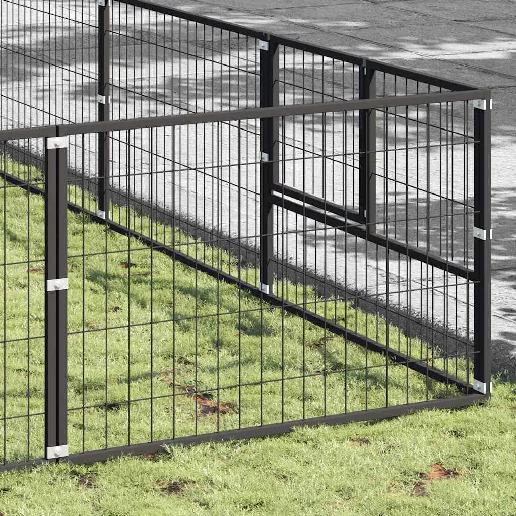 Dog Kennel Black Steel Wire Mesh Outdoor Exercise Area