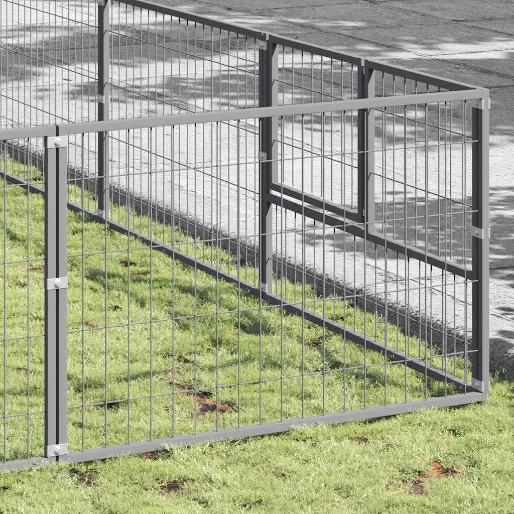 Dog Kennel Silver Large Outdoor Pet Enclosure Steel Wire Mesh Exercise Run