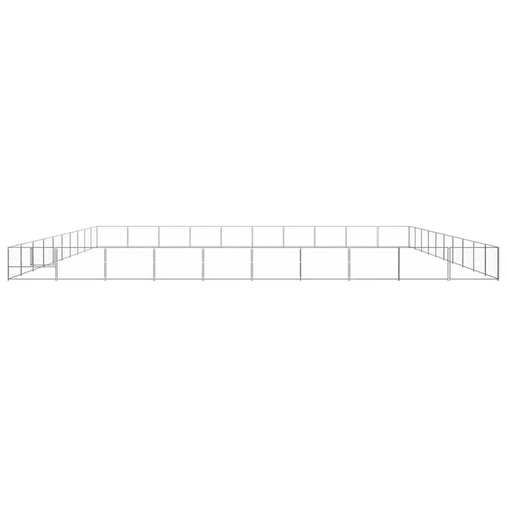 Dog Kennel Silver Large Outdoor Pet Enclosure Steel Wire Mesh Exercise Run