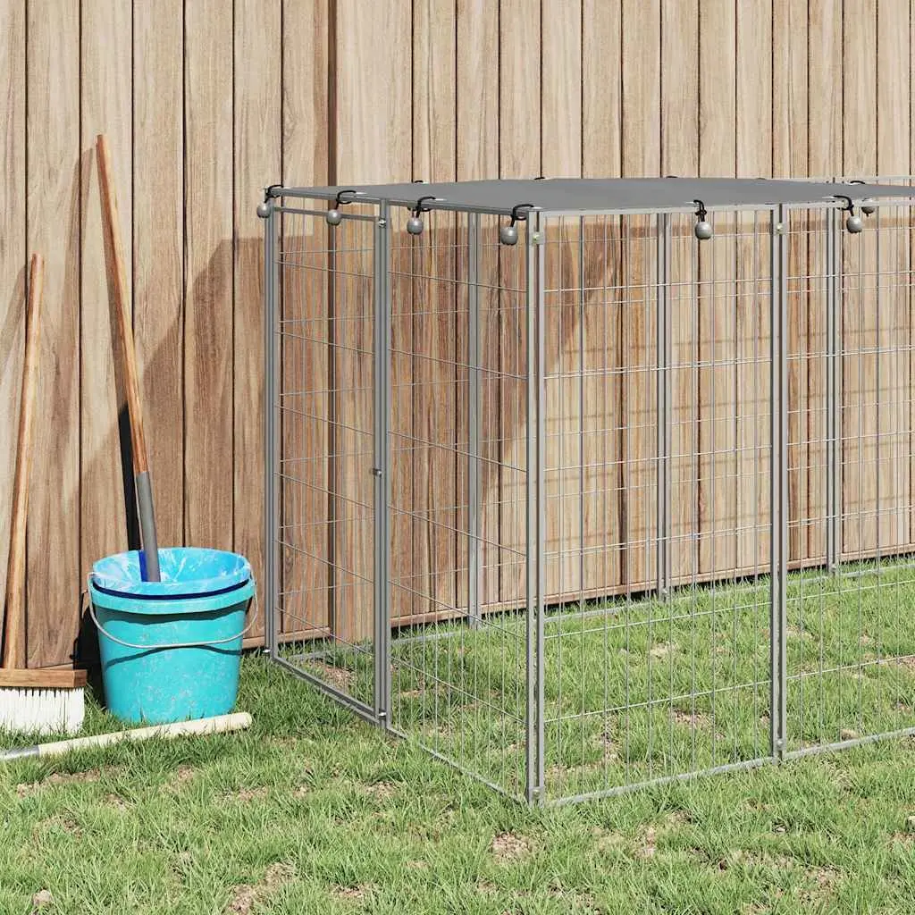 Dog Kennel Silver Large Steel Outdoor Pet Enclosure Exercise Run Cage