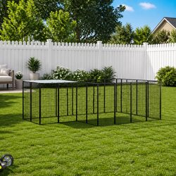Concise Large Dog Kennel with Steel Wire Construction