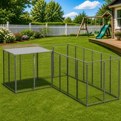 Friendly Silver Dog Kennel 4.84m² for Your Active Pets