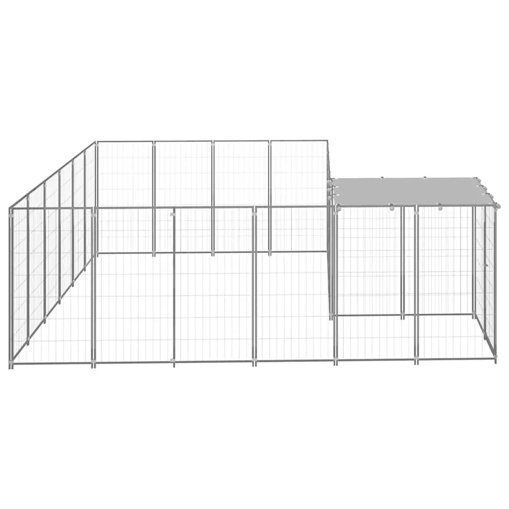 Dog Kennel Silver Large Steel Wire Mesh Outdoor Run Enclosure Exercise Play Pen