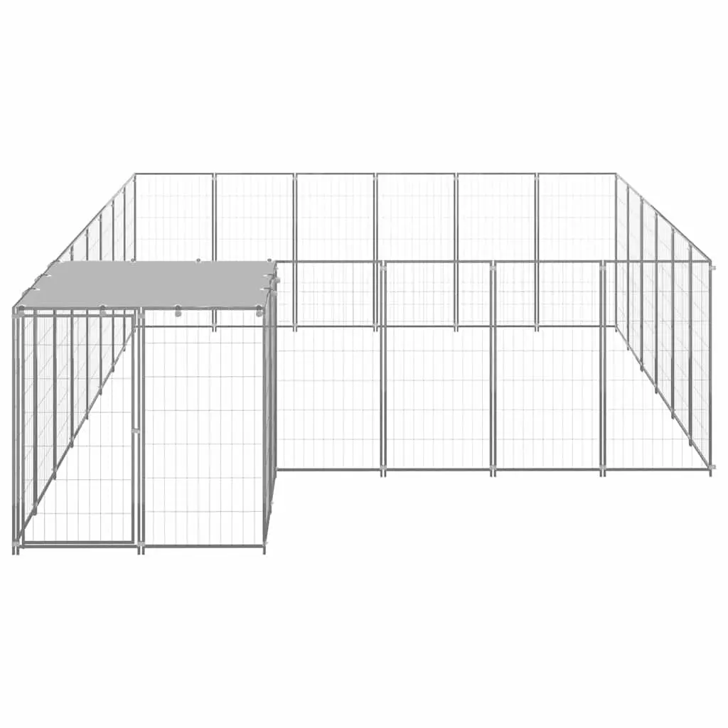 Dog Kennel Silver Large Steel Wire Mesh Outdoor Run Enclosure