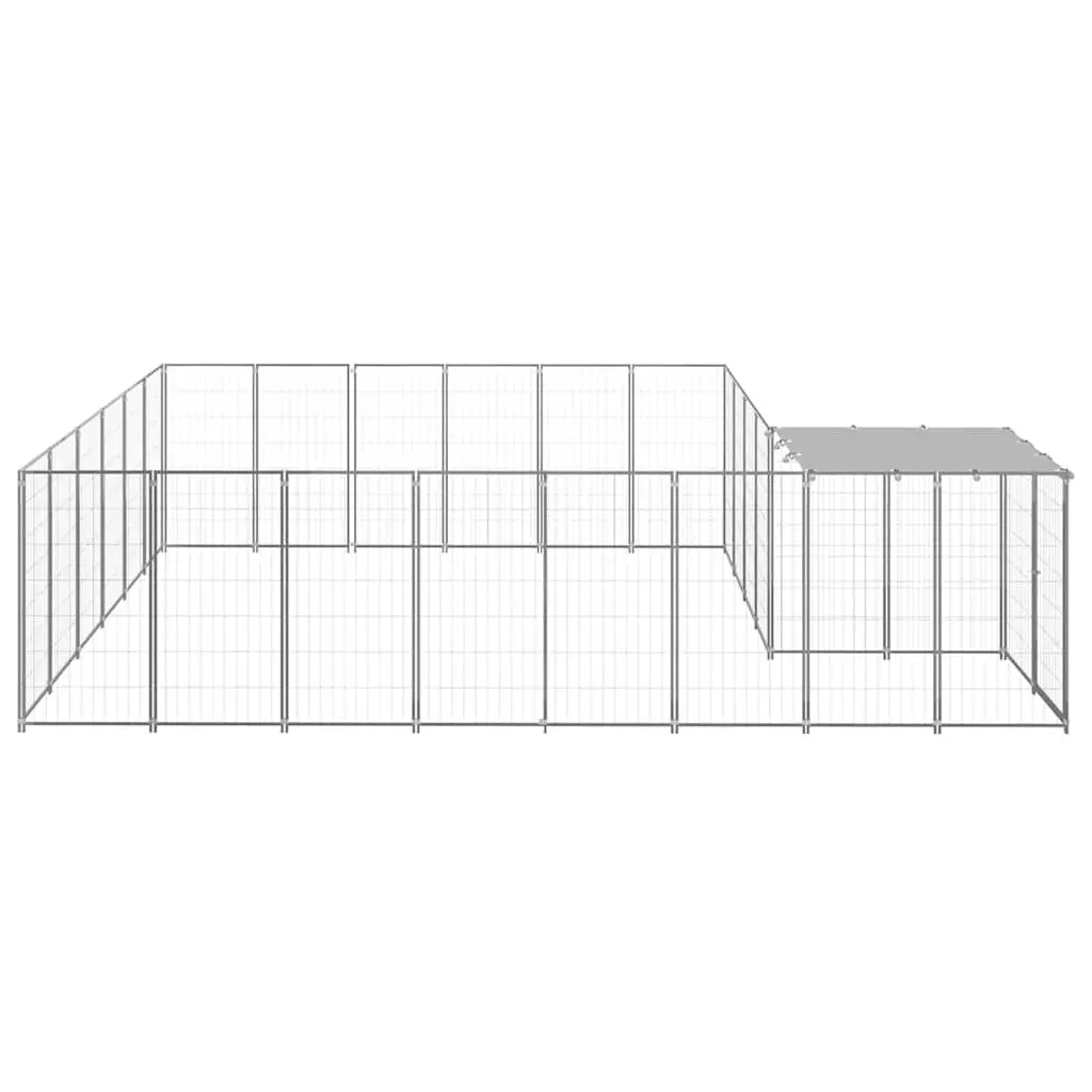 Dog Kennel Silver Large Steel Wire Mesh Outdoor Run Enclosure